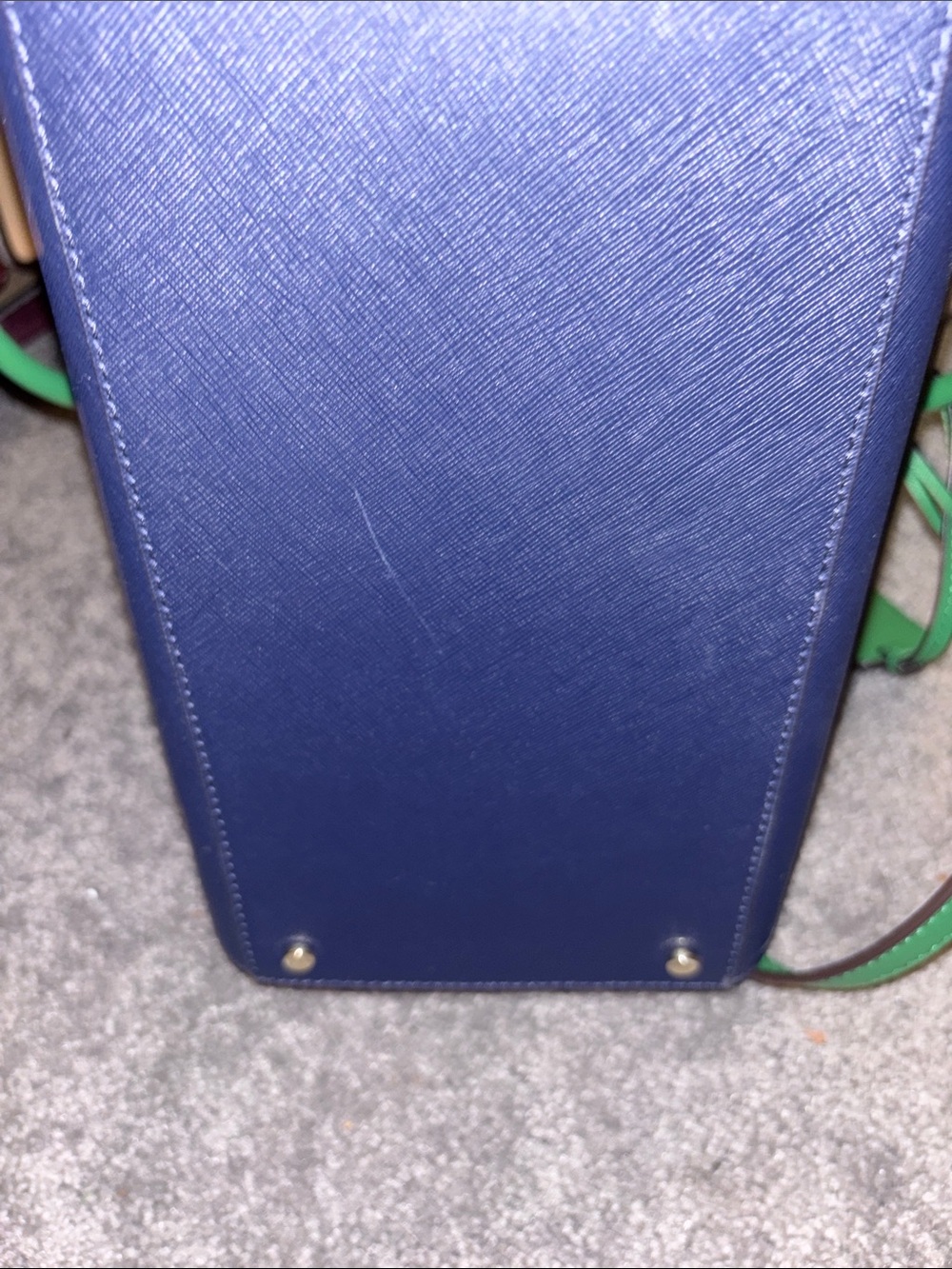 kate spade Navy, White & Green Saffiano Leather Tote - Picture 7 of 10